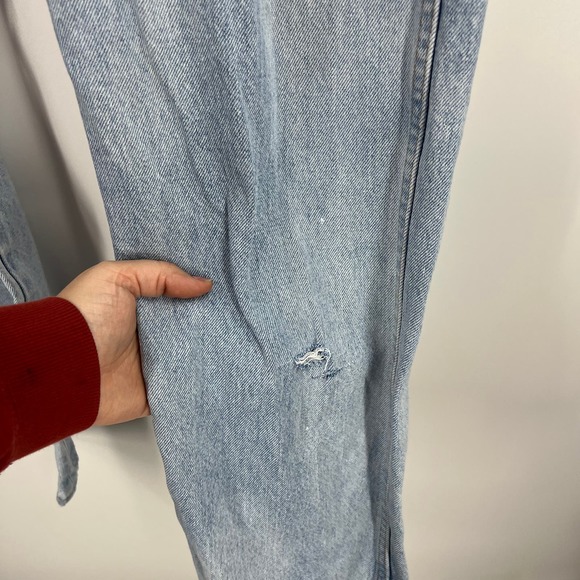 Vintage Wrangler Distressed Bleach Light Wash High Waisted Denim Jeans 38x34 Men - Picture 9 of 10